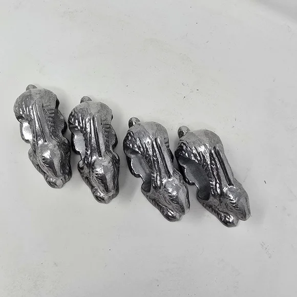 Vtg bunny rabbit napkin rings holders farmhouse easter cottagecore set of 4 - Picture 3 of 5